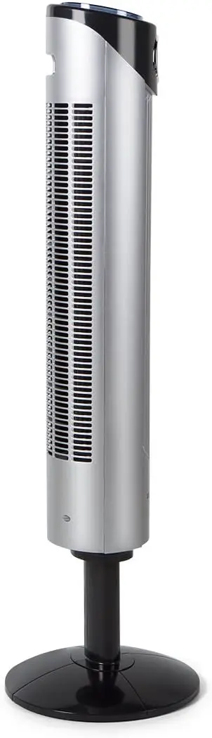 Orbegozo TWM 1015 - Ionischer Turmventilator, Fernbedienung, drei Ventilatormodi, digitales Display, Timer-Funktion, drei Geschwindigkeiten, leise, um 80 Grad drehbar, 45 W, Grau / Schwarz vue 2