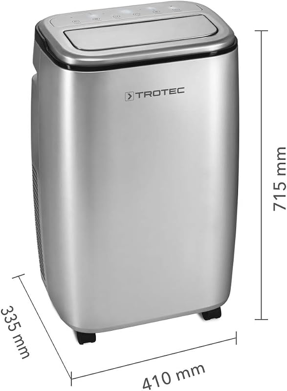 TROTEC PAC 3810 S Klimagerät Klimaanlage 3-in-1 Kühlung Ventilator | Entfeuchtung Monoblock-Klimagerät 3,8 kW 13.000 BTU/h 1,5 l/h Entfeuchtungsleistung für Raumgrößen bis 50 m²/125 m³ vue 2