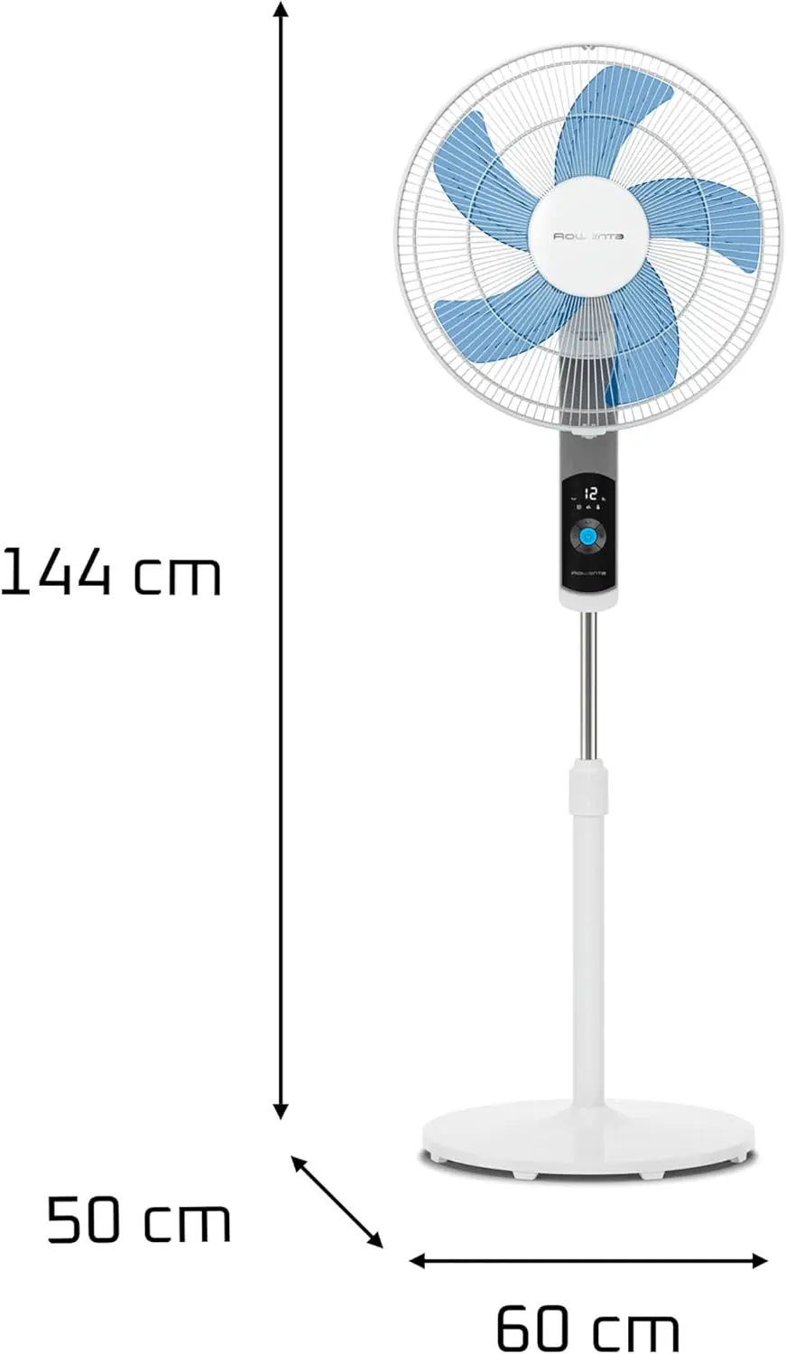 Rowenta Turbo Silence Standventilator, 35 dB(A), Leistungsstarke Erfrischung bis zu 7,2 m, 12 Geschwindigkeiten, 120° Oszillation, Fernbedienung, LED-Display, 12-Stunden-Timer, VU5650F0 vue 8