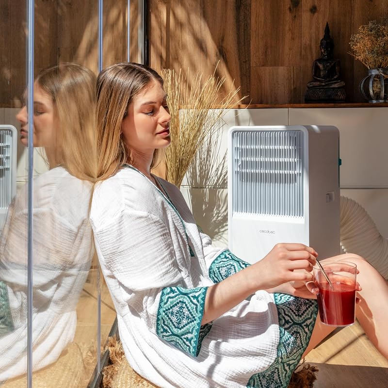 Cecotec - Mobile Klimageräte ForceClima 7550 Style Connected, 7000 BTU, Abdeckungsbereich 20 m2, Fernbedienung, Berührung, LED -Bildschirm, 4 Modi, 2 Geschwindigkeiten, Luftentfeuchter, Timer vue 8