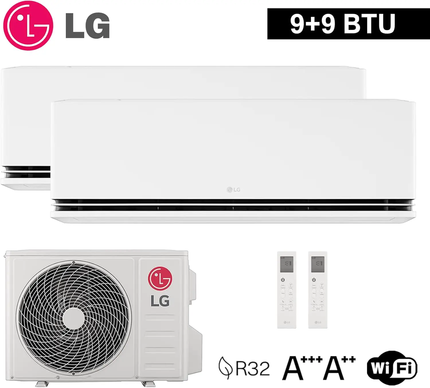 LG Klimaanlage Double Split DualCool Deluxe WiFi 9000 + 9000 vue 4