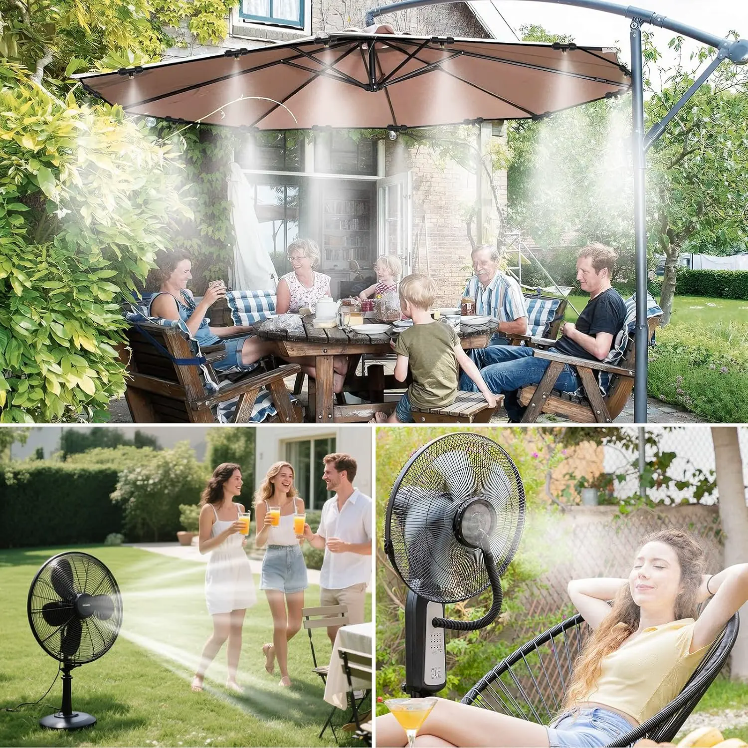 Sprühnebel Kühlsystem 18m mit 20 Düsen | Terrassen-Nebelanlage für Garten & Gewächshaus | Inkl. Wasserfilter | Outdoor Misting vue 6