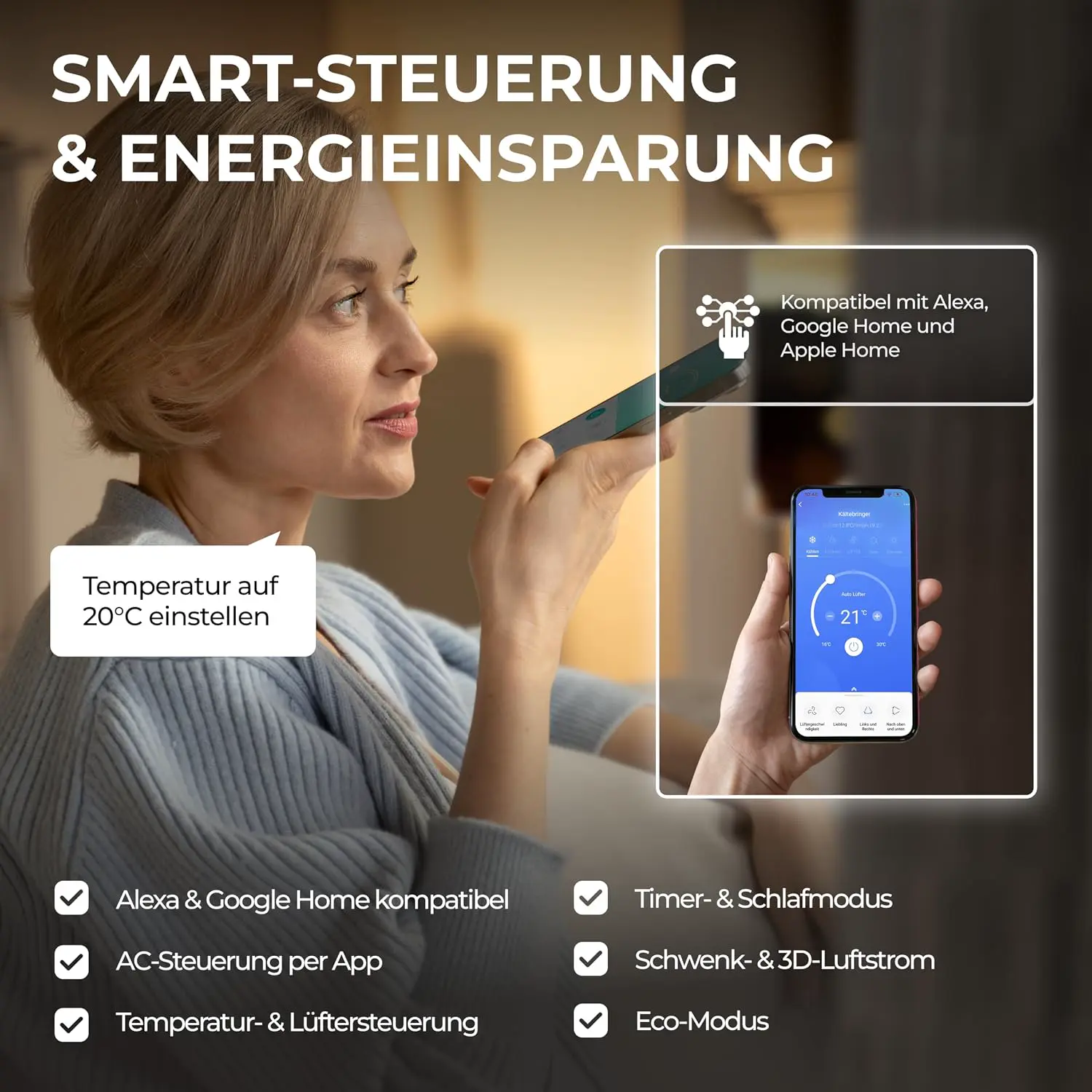Kältebringer® Split Klimaanlage 12000 BTU 3,7 kW R290 Kältemittel | Ohne F-Gas - A+++ Klimagerät bis 60 m² - Heizfunktion, WiFi und App, sehr leise, mit 5 m Kupferleitung und Bodenkonsole vue 8