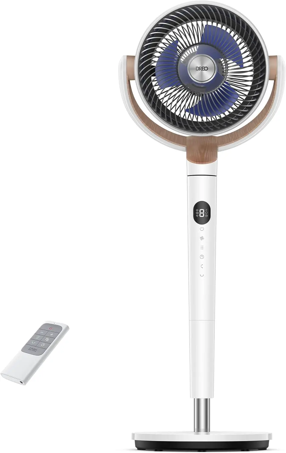DREO 23dB leiser Standventilator, 120°+120° Omni-direktionale oszillierende Ventilator, 27M Windentfernung, 1615 m³/h LuftVolumenn Echt Turbo-Luftzirkulator Fans, 89-102cm Höhe 3 Modi 8-Geschwindigkeit