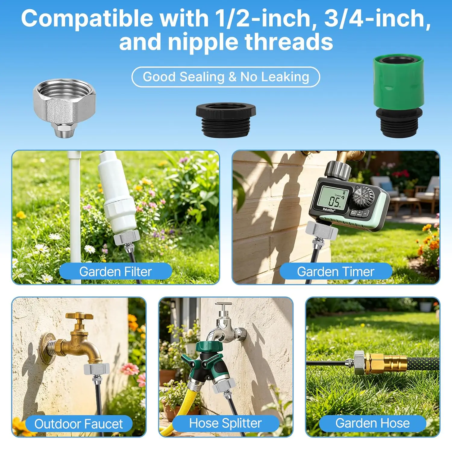Sprühnebel Terrasse,Wassernebel Kühlung,Vernebler Wassernebel mit 18M Sprühnebel Schlauch,25 Nebeldüsen,Wasserhahn,Sprühnebelanlage Wasserzerstäuber für Kühlung Terrasse Garten Gewächshaus Pavillon vue 6