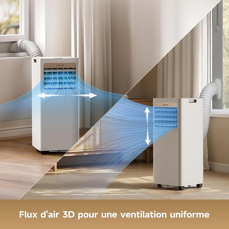 DREAME P-Wind10 7000 BTU mobile 3-in-1 Klimaanlage | Kühlen, Entfeuchten, Ventilatorbetrieb, 3D-Luftstrom, App- & Fernbedienung, Schlafmodus, Selbstverdunstung, leichter Aufbau vue 3