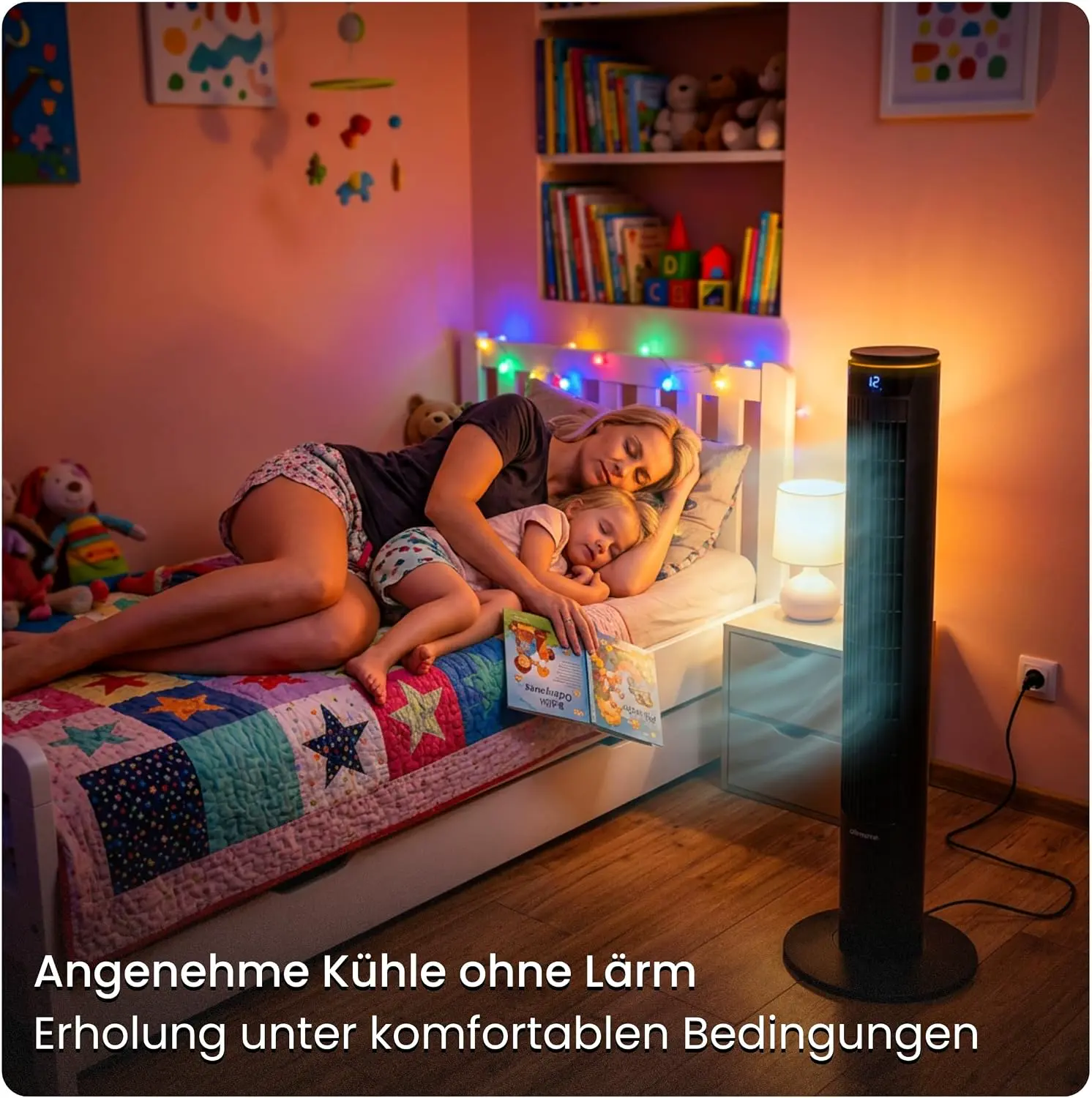 Turmventilator 107cm WiFi App, Luftkühler, Ventilator mit Sprühnebel, DC-Motor, 7,5 m/s Wind,Ionisator, Nachtlicht, Oszillation, Standventilator sehr leise, Tower Fan vue 8
