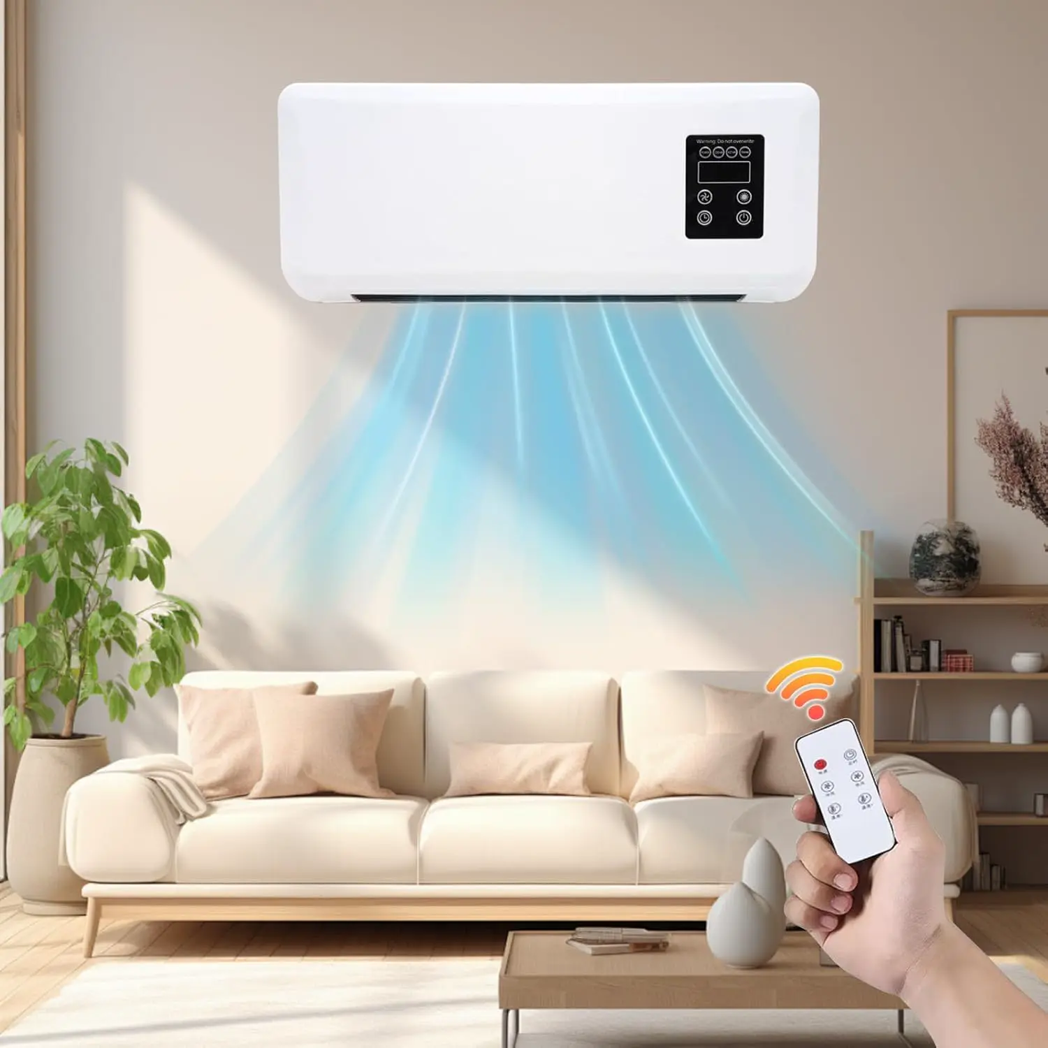 Wandkühlungsventilator, mobiles Klimagerät ohne Abfluss, mit Fernbedienung, wendbar, Split-Klimaanlage, für Küche, Schlafzimmer