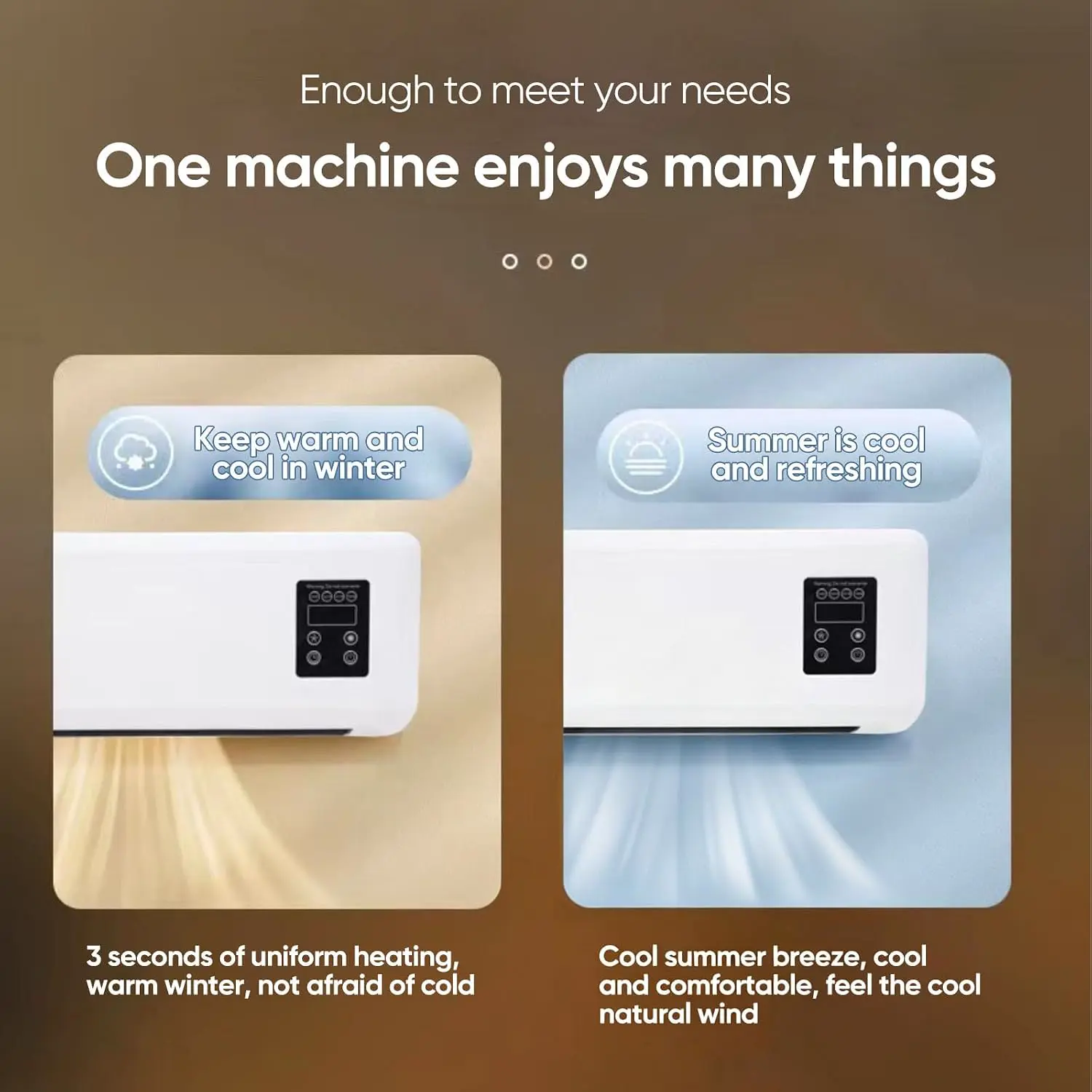 Wandkühlungsventilator, mobiles Klimagerät ohne Abfluss, mit Fernbedienung, wendbar, Split-Klimaanlage, für Küche, Schlafzimmer vue 4