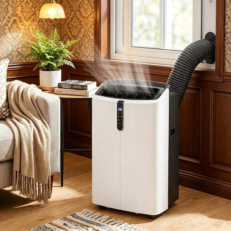 LIFEZEAL Mobile Klimaanlage, Tragbares Klimagerät mit Abluftschlauch, Luft Conditioner mit Kühlung, Heizung, Entfeuchtung, Belüftung und Ventilieren, Fernbedienung/WLAN (14000, BTU) vue 2