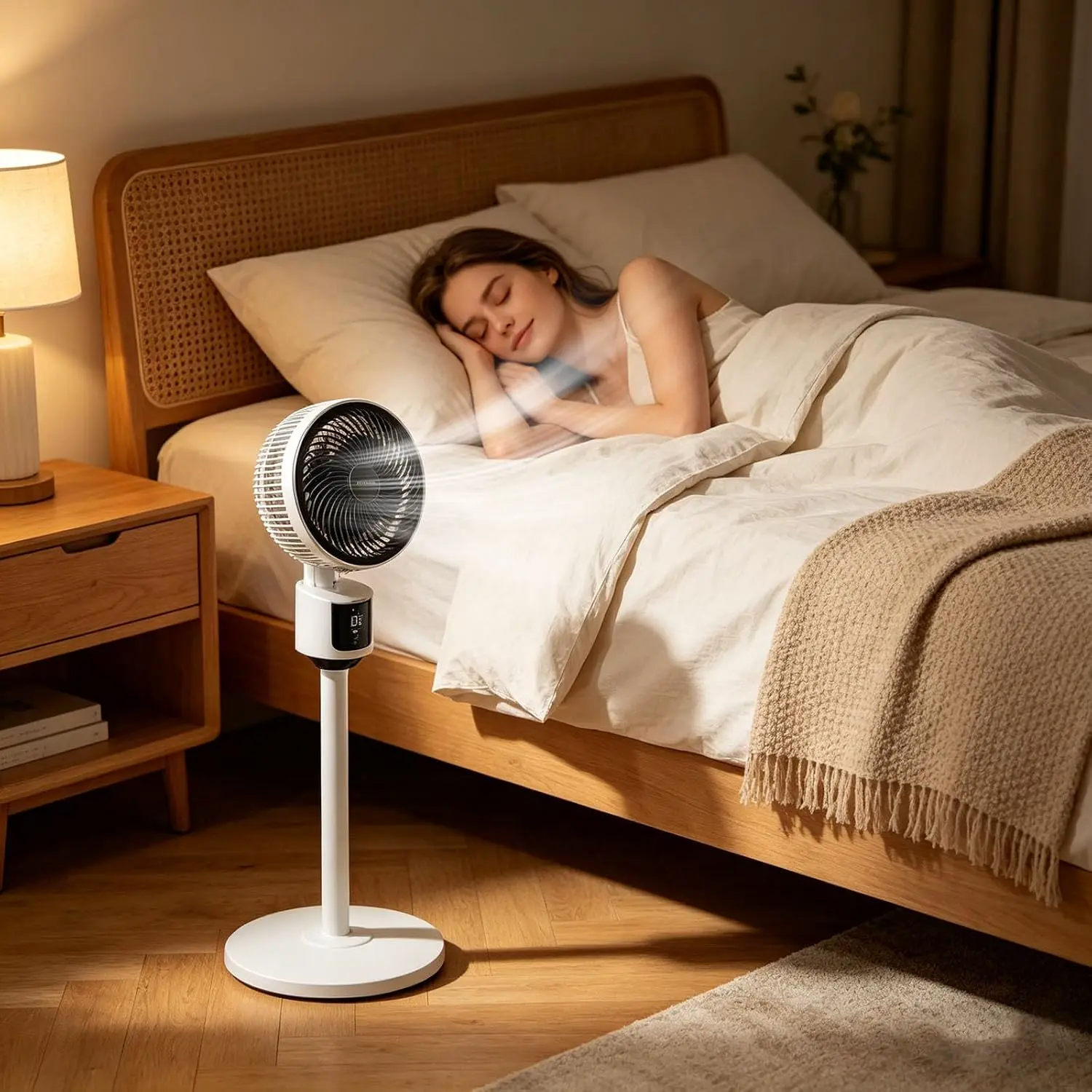 Standventilator | Leistungsstarker USB-Ventilator mit 3 Geschwindigkeitsstufen | Hochleistungs-Luftzirkulation | stabile und leise Bodenventilatoren | für Haus Schlafzimmer Büro Wohnheim Wohnung vue 5