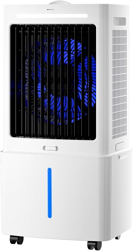 Klimaanlage Tragbar weiß 8000 BTU ohne Abluft | 3 Geschwindigkeits, Fernbedienung Inbegriffene, Timer 1-12 Heures, Oszillation 90°, Wassertank Amovible