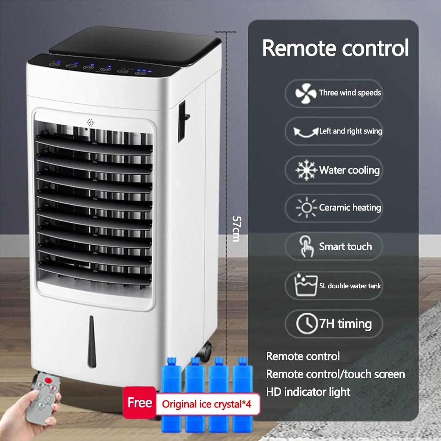 Mobile Klimaanlage 9000BTU 2,6Kw mit Abluftschlauch | 3-in-1 Mobiles Klimagerät | Fensterabdichtung | APP-Steuerung + Fernbedienung | Leiser Betrieb | 24h-Timer | Für Räume bis 25m² vue 2