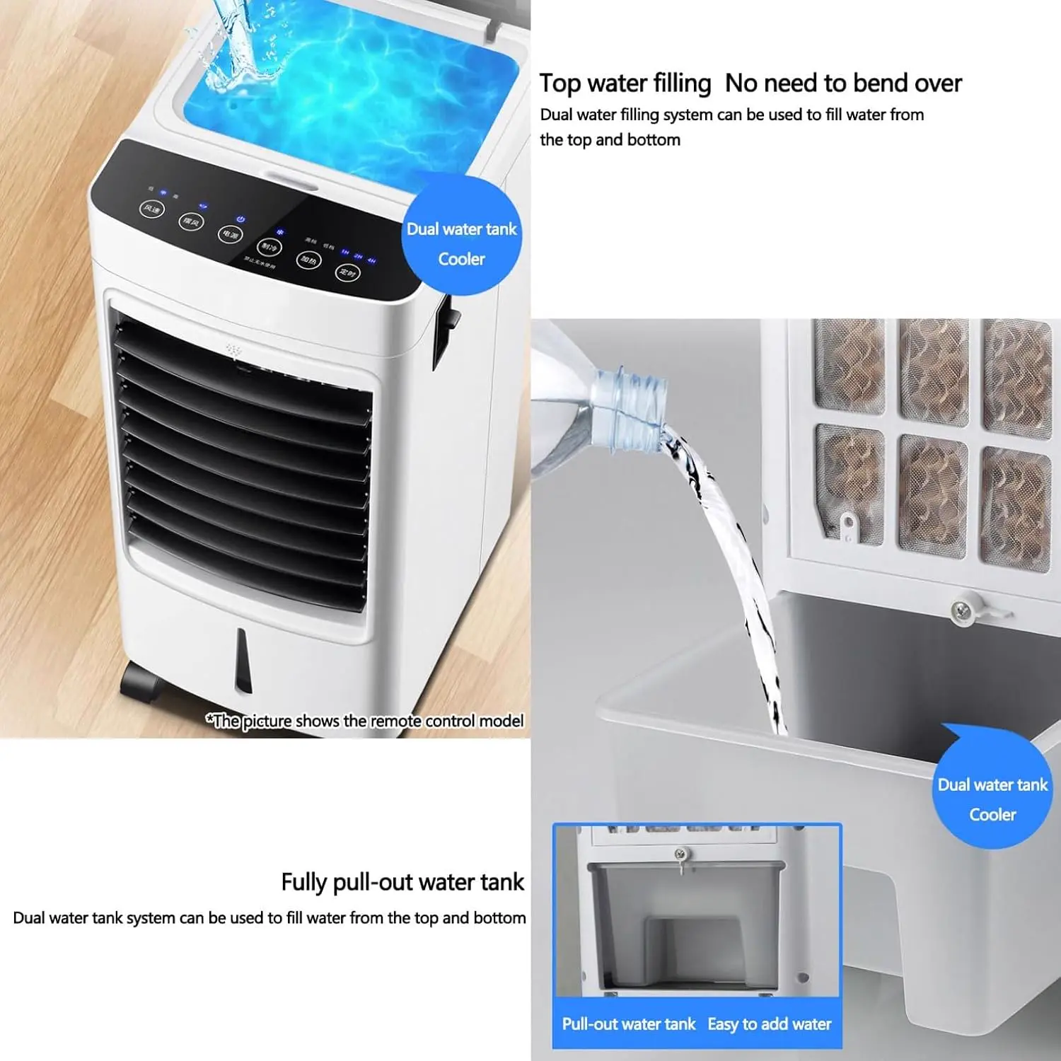Mobile Klimaanlage 9000BTU 2,6Kw mit Abluftschlauch | 3-in-1 Mobiles Klimagerät | Fensterabdichtung | APP-Steuerung + Fernbedienung | Leiser Betrieb | 24h-Timer | Für Räume bis 25m² vue 7